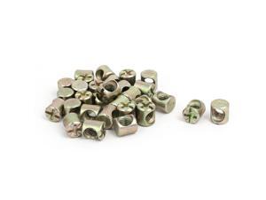 M6 x 10mm Cross Dowel Slotted Metal Barrel Nuts 30PCS for Furniture Bed Chair M6 x 10mm Cross Dowel Slotted Metal Barrel Nuts 30PCS for Furniture Bed Chair