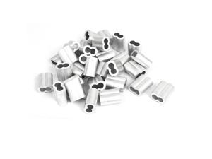 10mm 3/8" Double Hole Aluminum Swage Sleeve Wire Rope Clamp Clip 30 Pcs