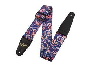 Faux Leather End Flower Print Adjustable Acoustic Electric Guitar Shoulder Strap Belt Multicolor Faux Leather End Flower Print Adjustable Acoustic Electric Guitar Shoulder Strap Belt Multicolor
