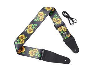 Faux Leather End Sunflower Print Adjustable Acoustic Electric Guitar Shoulder Strap Belt Multicolor Faux Leather End Sunflower Print Adjustable Acoustic Electric Guitar Shoulder Strap Belt Multicolor