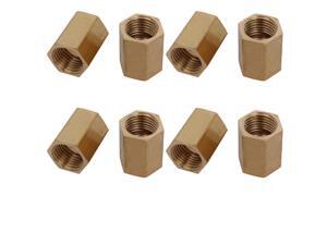 Unique Bargains1/4BSP Female Thread Brass Pipe Fitting Straight Hex Rod Coupling Nut 8pcs Unique Bargains1/4BSP Female Thread Brass Pipe Fitting Straight Hex Rod Coupling Nut 8pcs