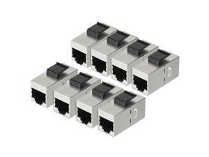 8 Packs CAT 6a Keystone Jacks, RJ45 Couplers Female to Female Straight Shielded