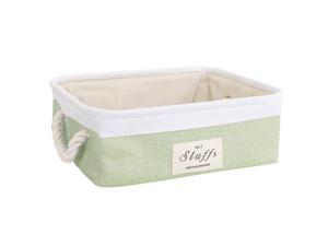 Home Dual Handles Storage Bin Basket Toy Clothes Towel Box Container Organizer(Rectangle,Light Green)