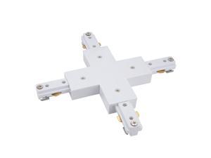 Track Connector 3-Wire 4-Way Rail Joiner Light Mounted Fitting White Track Connector 3-Wire 4-Way Rail Joiner Light Mounted Fitting White