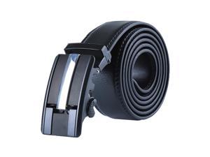 Men Automatic Buckle Holeless Ratchet Belt 1 1/2" 110CM Black