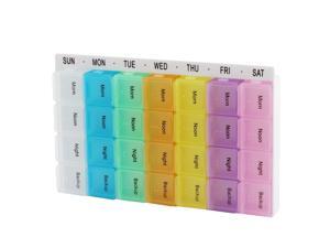 Travel Household Plastic Medication Reminder Daily Am PM Weekly Pill Boxes Cases