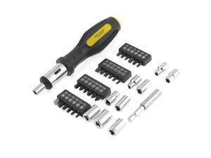 Black Yellow Plastic Handle Magnetic Bits Holder Screwdriver Set w Plastic Case Black Yellow Plastic Handle Magnetic Bits Holder Screwdriver Set w Plastic Case
