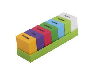 Plastic 28 Compartments Portable Medication Reminder Daily Weekly Pill Box Case