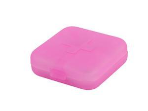 Outdoor Vitamin Medicine Pill Tablet 4 Compartments Organizer Box Case Fuchsia