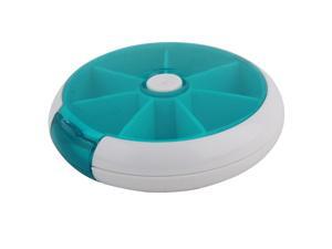 Medicine Drug Tablet Pill 7 Slots Organizer Box Case Storage Holder Teal Blue