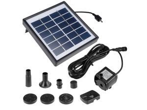 Solar Water Pump Kit 1.5W 3M/9.8ft Wire Length with 7 Sprinkler Heads,Submersible Solar Water Pump,Garden Fountain Pool Watering Pond Pump Pool Garden Patio Bird Bath with Separate Solar Panel