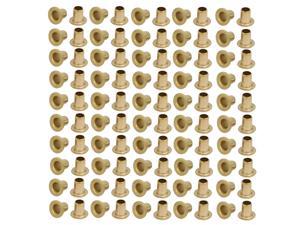 uxcell 100pcs M3 x 5mm Brass Plated Metal Hollow Eyelets Rivets Gold Tone 
