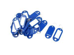 Unique Bargains 20pcs Key ID Tags Name Card Labels Keyring Keychain Blue