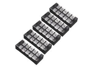 5 Pcs 5 Positions Dual Rows 600V 45A Wire Barrier Block Terminal Strip TB-4505L