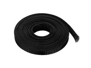 PET  Sleeving 16.4 Feet 5m Long Expandable Cable Wrap 8mm Diameter Wire Sheath Black