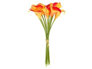 Home Wedding Party Decor Calla Lily Artificial Flowers Bouquet Yellow Red 10 Pcs Home Wedding Party Decor Calla Lily Artificial Flowers Bouquet Yellow Red 10 Pcs