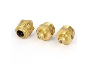 3 Pcs 14mm Dia Male Thread Straight Grease Nipples Fittings Brass Tone
