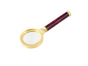 Unique Bargains 36mm Diameter 20X Optical Lens Rosewood Handle Gold Tone Magnifying Glass Unique Bargains 36mm Diameter 20X Optical Lens Rosewood Handle Gold Tone Magnifying Glass