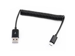 USB 2.0 to 5 Pin Micro USB Spiral Charging Cable Cord Black 24cm Long USB 2.0 to 5 Pin Micro USB Spiral Charging Cable Cord Black 24cm Long