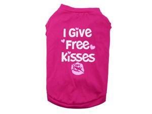 I Give Free Kisses Print Summer Costume Pet Puppy Dog Cat Vest T-shirt Size L