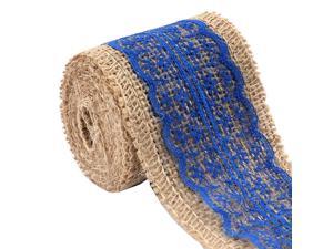 Wedding Burlap Strap Art Crafts Lace Ribbon Roll Trim Edge Royal Blue 2.2 Yards