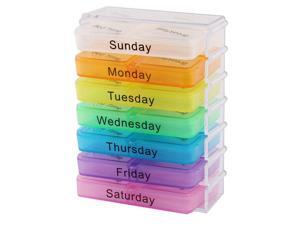 Household Travel Detachable Medication Reminder Daily Am PM Weekly Pill Box Case