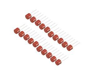 20Pcs DIP Mounted Miniature Cylinder Slow Blow Micro Fuse T3.15A 3.15A 250V Red