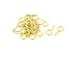 Jewelry Garden Vine Wire 3.1mm Thread Dia Eyelet Screw Eye Hook Gold Tone 50pcs 
