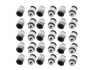 30pcs 1/8" PT Male Thread 4mm Push In Joint Pneumatic Connector Quick Fittings