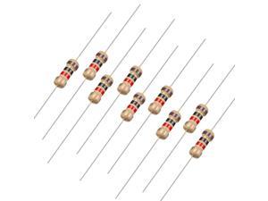 100pcs Axial Lead Carbon Film Resistors 1k Ohm 0.25W 5%Tolerances 4 Color Bands