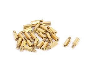 M3x10+6mm Female/Male Thread Brass Hex Standoff Pillar Spacer Coupler Nut 25pcs M3x10+6mm Female/Male Thread Brass Hex Standoff Pillar Spacer Coupler Nut 25pcs