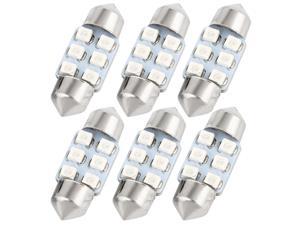 2 pcs 31mm White 3528 SMD 6 LED Festoon Dome Map Light DE3175 DE3021 Bulb For FP