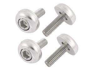 4 Pcs Auto Car Silver Tone Metal License Plate Frame Bolts Screws 4 Pcs Auto Car Silver Tone Metal License Plate Frame Bolts Screws