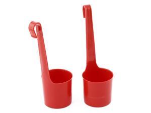 Home Plastic Wine Dispenser Storage Pouring Ladle Dipper Measuring Cup Red 2pcs