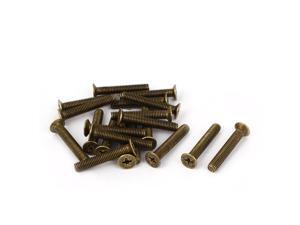 M5 x 30mm GB819 Phillips Flat Head Countersunk Screws Brass Tone 20 Pcs M5 x 30mm GB819 Phillips Flat Head Countersunk Screws Brass Tone 20 Pcs