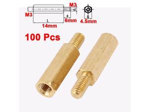 25//50//100pcs M3 Female To Male Brass Hexagonal Stand-Off Pillars PCB Mount
