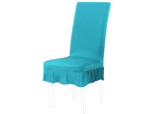 Stretch Spandex Short Kitchen Dining Room Chair Covers Ruffled Skirt Slipcovers Multi-color Chair Seat Covers Teal Stretch Spandex Short Kitchen Dining Room Chair Covers Ruffled Skirt Slipcovers Multi-color Chair Seat Covers Teal