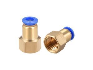 Straight Pneumatic Push to Connect Female Quick Fitting Adapter 6mm or 15/64" Tube OD x 1/4" G 2pcs