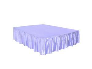 Satin Silk Bed Skirt 300 Thread-Count Dust Ruffle with 18 Inch Drop - Light Purple, Queen Size: 60 x 80 Inch