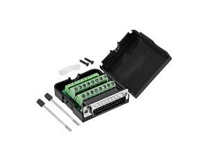 DB25 D-SUB Female 25Pin Plug Breakout PCB Board 2 Row Terminals Connector4H