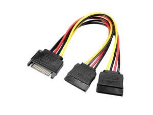 5 pcs 15 Pin SATA Male to 2 SATA Female Power Cable Y Splitter Cable Adapter 5 pcs 15 Pin SATA Male to 2 SATA Female Power Cable Y Splitter Cable Adapter