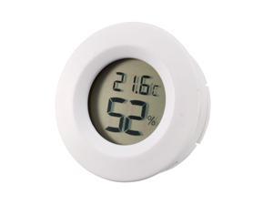 White Round Shape Digital Temperature Humidity Meters Gauge Indoor Thermometer Hygrometer LCD Display Celsius(°C) for Humidors, Greenhouse