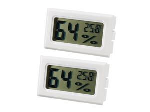 White Digital Temperature Humidity Meters Gauge Indoor Thermometer Hygrometer LCD Display Celsius(°C) for Humidors, Greenhouse, Garden 2pcs