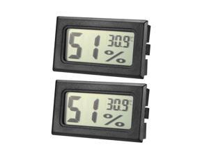 Black Digital Temperature Humidity Meters Gauge Indoor Thermometer Hygrometer LCD Display Celsius(°C) for Humidors, Greenhouse 2pcs