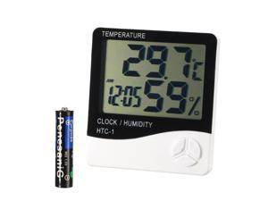 HTC-1 Digital Hygrometer Indoor Thermometer Humidity Monitor Humidity Gauge with Clock & Calendar