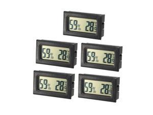 Mini Digital Temperature Humidity Meters Gauge Indoor Thermometer Hygrometer LCD Display Celsius(°C) for Humidors, Greenhouse, Garden 5pcs