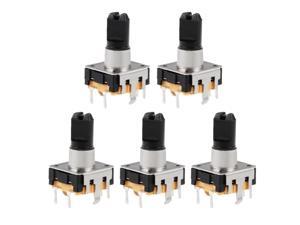 360 Degree Rotary Encoder Code Switch Digital Potentiometer EC12 7 Pins 14.3mm D-Shaft Orange 5pcs 360 Degree Rotary Encoder Code Switch Digital Potentiometer EC12 7 Pins 14.3mm D-Shaft Orange 5pcs