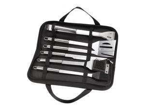 BBQ Grill Tool Set- 6 in 1 Stainless Steel Barbecue Grilling Accessories with Carrying Case, Includes Spatula, Tongs