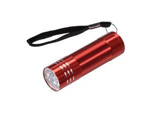 UV Mini 9 LED Aluminum Flashlight Ultraviolet Blacklight Torch with Lanyard AAA Battery Not Included Red for Pet Stains Bed Bug and Scorpions