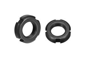MroMax 2Pcs M30x1.5mm Retaining Four-Slot Slotted Round Nuts Black for Roller Bearing Axial Shaft Pump Valve 